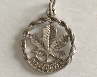 Vintage Sterling Silver Souvenir Vancouver Maple Leaf Charm for your Bracelet or Pendant