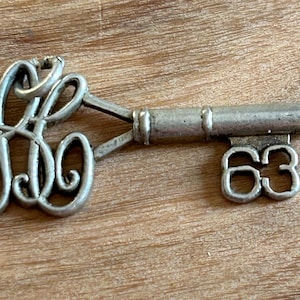 Vintage Sterling Silver Skeleton Key Charm