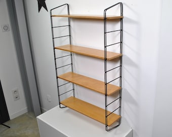 Vintage String-style 4-shelf wall shelf from 1970