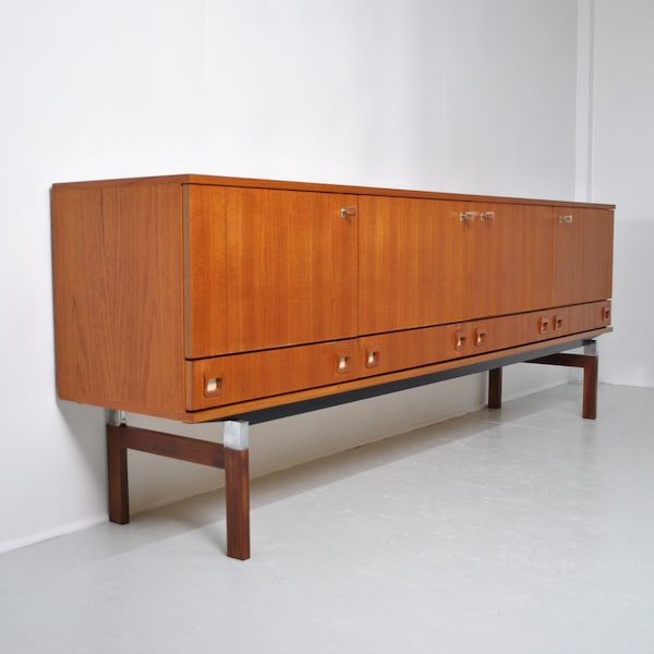 Enfilade en teck style scandinave Tricoire et Vecchione de 1960/70