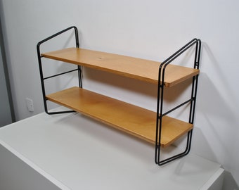 Vintage String type 2-shelf wall shelf from 1970