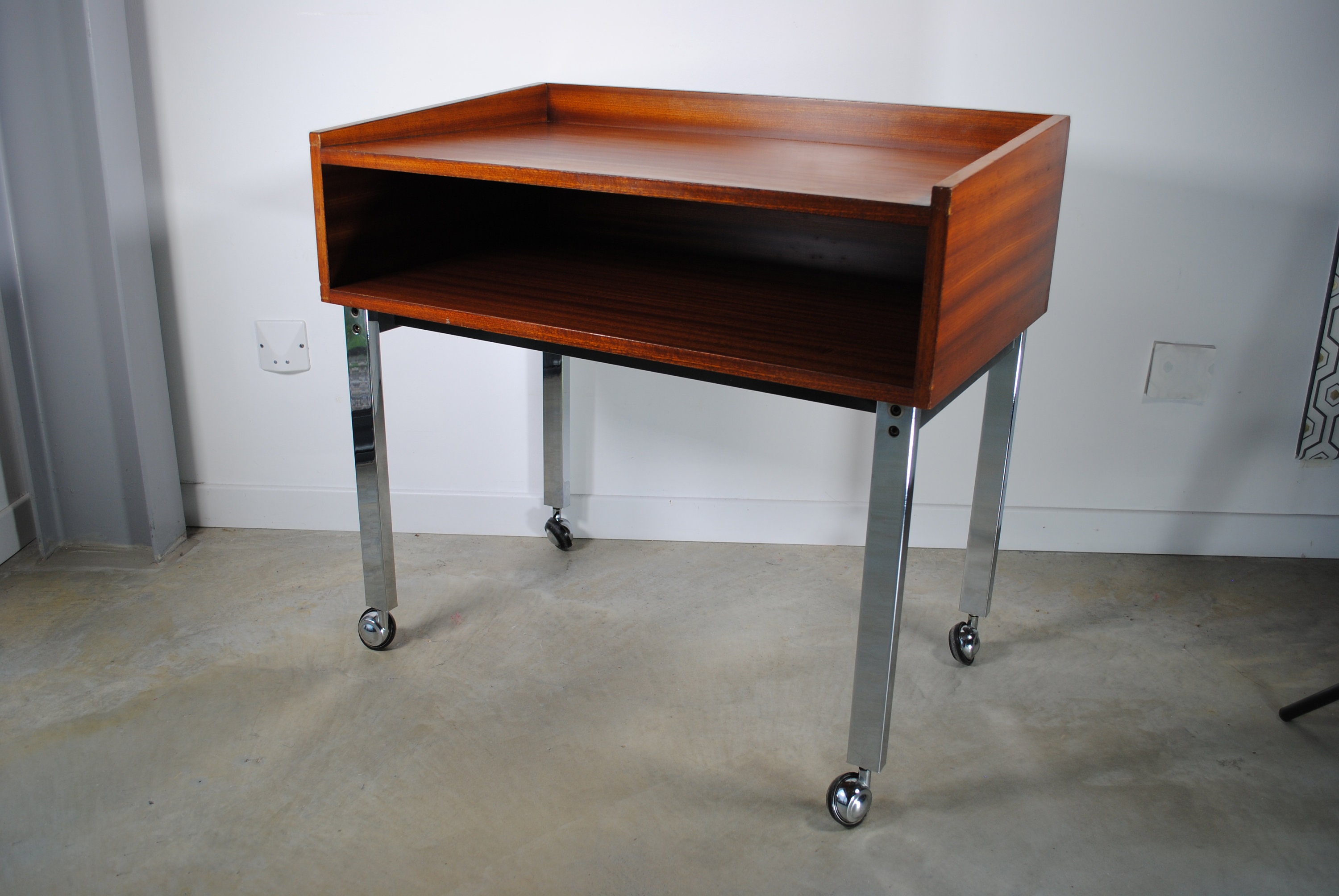 Console Desserte Vintage Roulante 1970