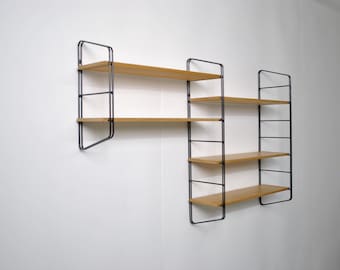 Vintage String-style 5-shelf wall shelf from 1970