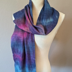 Handwoven Hand Dyed Tencel and Fine Pima Cotton Scarf