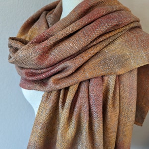 Harmony Handwoven Hand Dyed Shawl, Wrap or Blanket Scarf in Luxurious Thick Silk and Supima Cotton