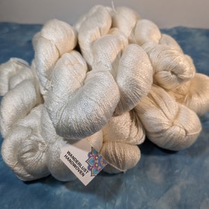Silk Wool Tencel Yarn Skein, Fingering Weight 12/2 nm Luxury Weaving Yarn