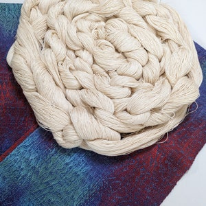 Organic Peruvian Pima Cotton Yarn Premeasured 4 or 10 Yard Undyed Warp, Ready to Weave or Ready to Dye Fine Cotton Warp