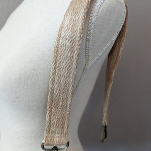 Latte Handwoven Hand Dyed Shoulder Strap 30" Length with Antique Brass Hardware