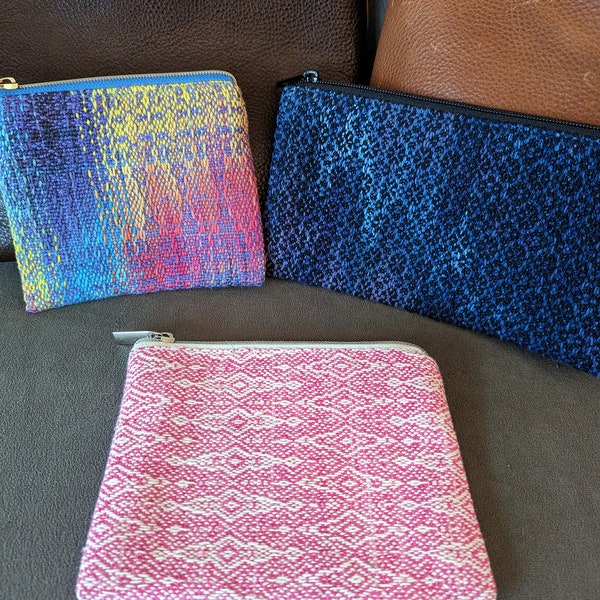 Handwoven Zipper Pouch or Coin Purse to Organize It All in Beautiful Hand Dyed Colors