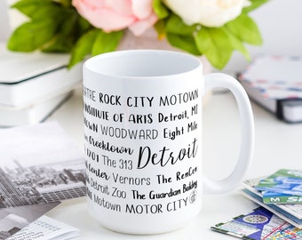 Detroit, MI Mug | Coffee Mug | Detroit | Detroit, MI | MI | Michigan | Detroit Gift | Michigan Gift | City Mug