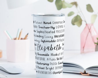 Elizabeth Coffee Tumbler | Personalized Unique Elizabeth Gift | Custom Names gift | Custom Name Gift | Custom Family Gift