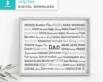 Father's Day Digital Download | Father's Day | Digital Download Print | Printable Art Print | Instant Download | Home Decor | Custom Print