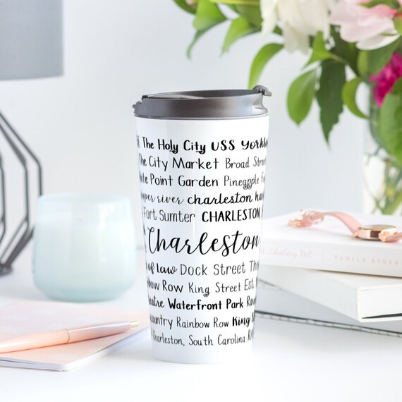 Charleston Sc Travel Mug Custom Mug Personalized Coffee Etsy