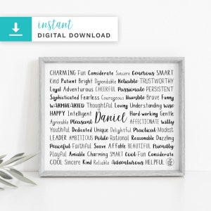 Daniel Printable Download Art | Personalized Unique Daniel Gift | Custom Names gift | Custom Name Gift | Custom Family Gift
