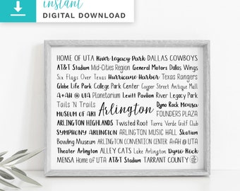 Arlington, TX Digital Download | Arlington, TX | Printable Art Print | Instant Download | Custom Print | Custom Gift | Arlington Download