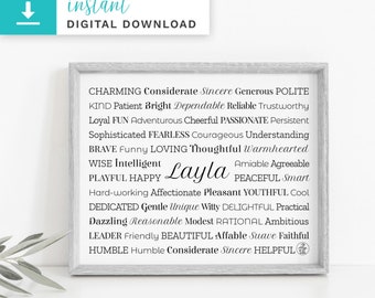 Layla Printable Download Art | Personalized Unique Layla Gift | Custom Names Gift | Custom Name Gift | Custom Family Gift