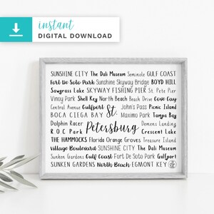 St. Petersburg, FL Digital Download | Printable Art Print | Instant Download | Home Decor | Custom Print | Custom Gift | St. Petersburg, FL