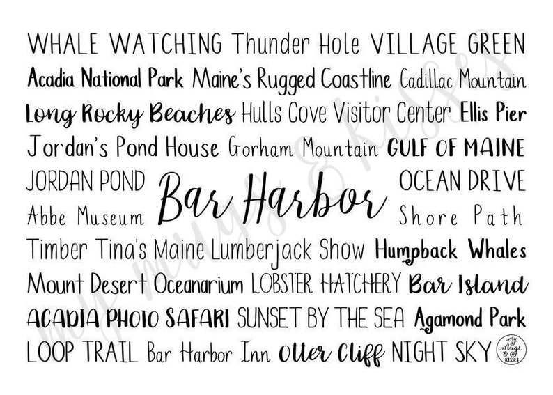 Bar Harbor ME Digital Download Bar Harbor ME Printable Etsy