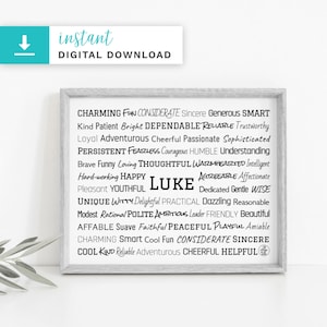 Luke Printable Download Art | Personalized Unique Luke Gift | Custom Names Gift | Custom Name Gift | Custom Family Gift