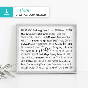 Tulsa, OK Digital Download | Printable Art Print | Instant Download | Home Decor | Custom Print | Custom Gift | Tulsa, OK