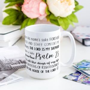 Psalm 23 Mug | Coffee Mug | Custom Mug | Custom Coffee Mug | Personalized Mug | Personalized Gift | Custom Gift | Christian Gift | Scripture