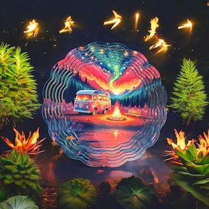 Retro VW Bus Camper Wind Spinner 10 inch