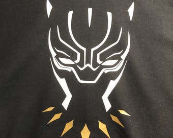 Kids Black Panther Hoodie with gold neckline