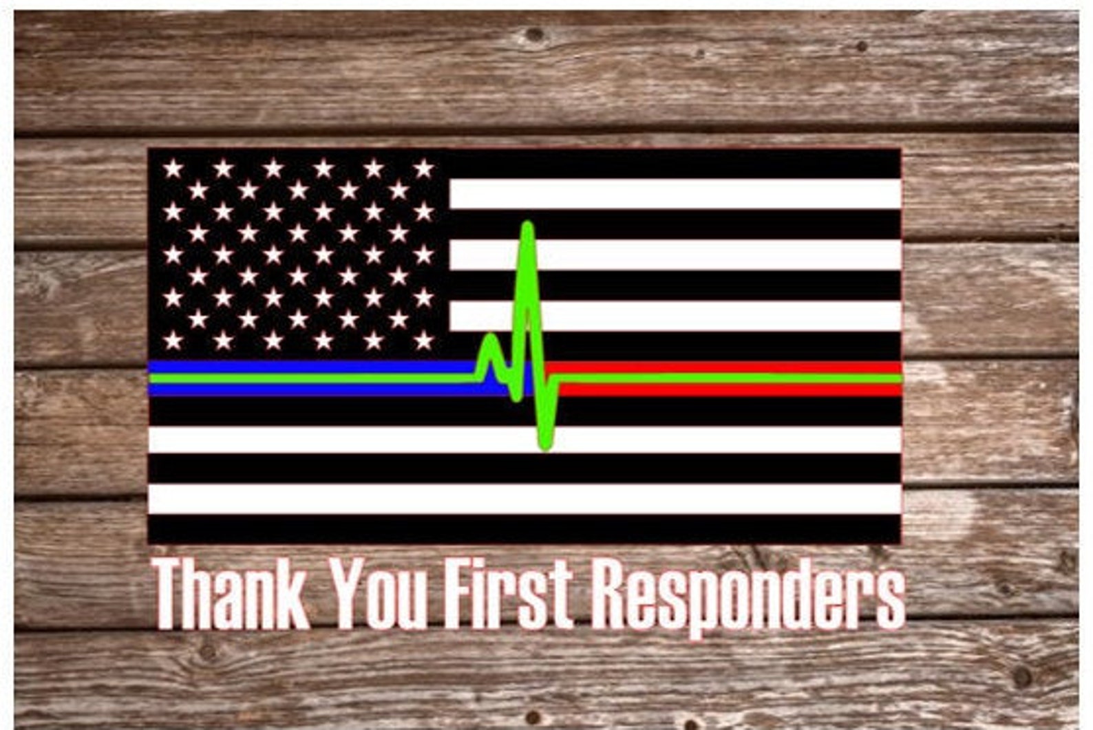 First Responders Flag Decal Etsy