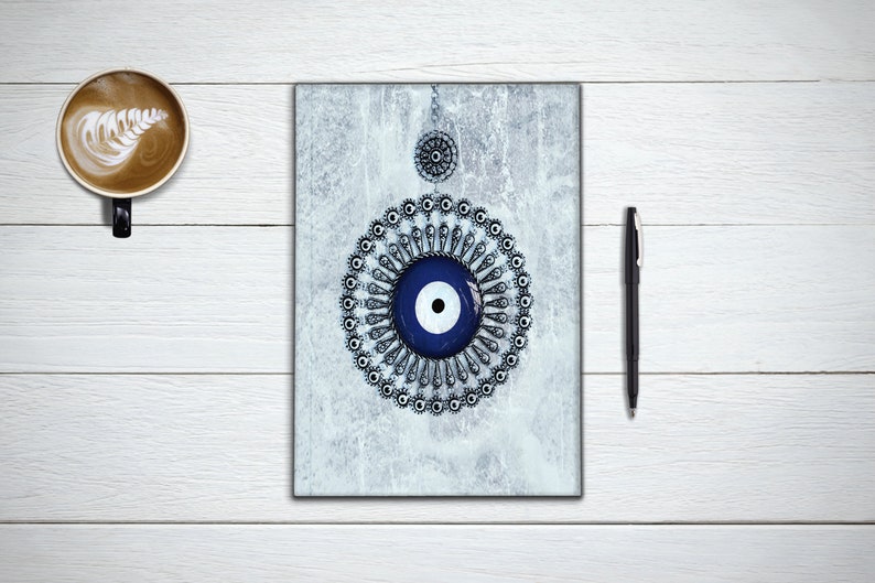 EVIL EYE Journal and BOHO Notebook. Manifest Your Dreams, and Desires. Dream Journal, Mindfulness Gifts For Writers. Stationary Notebook. image 1