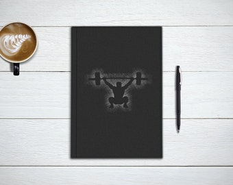 WORKOUT Journal and Notebook. WEIGHTLIFTING Fitness Planner, CROSSFIT Gift, Bucket List Journal, Gifts For Writers,  Stationary Notebook.