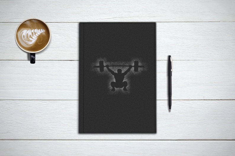 WORKOUT Journal and Notebook. WEIGHTLIFTING Fitness Planner, CROSSFIT Gift, Bucket List Journal, Gifts For Writers, Stationary Notebook. image 1