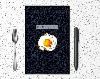 Protein Notebooks, Planners, and Logs- Hilarious novelty Gym Notebook Perfect for Every Meathead (Chicken, Beef, Fish, Egg, Cheese)