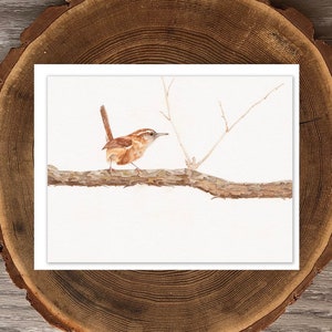 Cartão de felicitações em branco Carolina Wren
