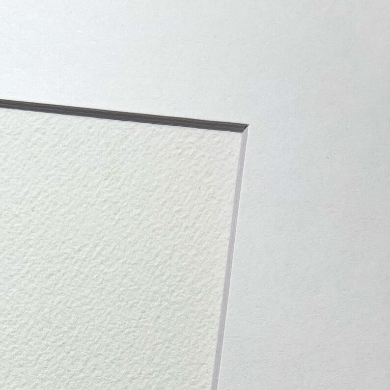 May include: Close-up of a white textured paper with a subtle gray border.