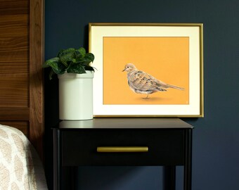 Mourning Dove Bird Wildlife Art Print, Outdoor Bird Lover Cadeau, Nursery Bird Wall Art