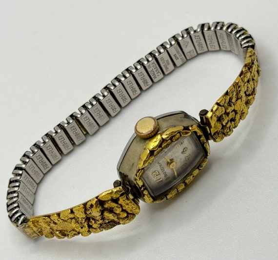 Vintage 1960s Genuine Gold Nugget BULOVA Ladies Watch - 10k  display picture 3