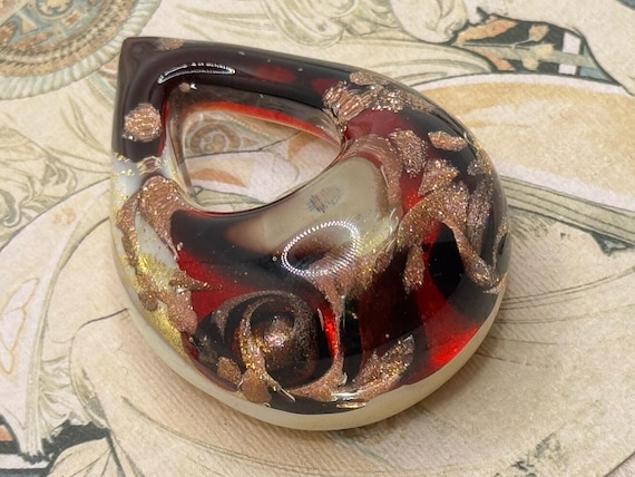Vintage MURANO ITALY GLASS Statement Teardrop Pendant - Glass Paperweight