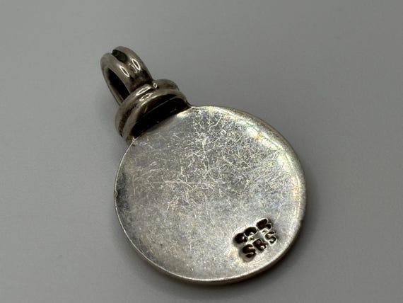 Vintage Solid Sterling Silver Initial “A” Round P… - image 4