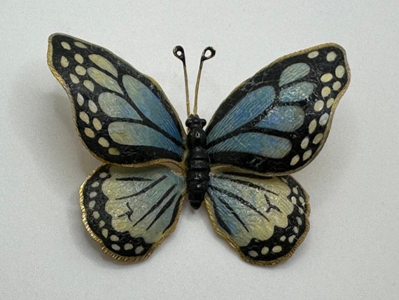 Vintage 1940s WEISS Butterfly Brooch - Enamel - R… - image 5