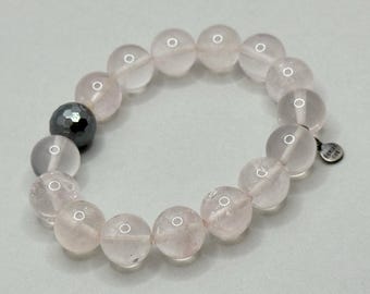 Vintage 2000s DENISE COX Gemstone Bracelet - Rose Quartz and