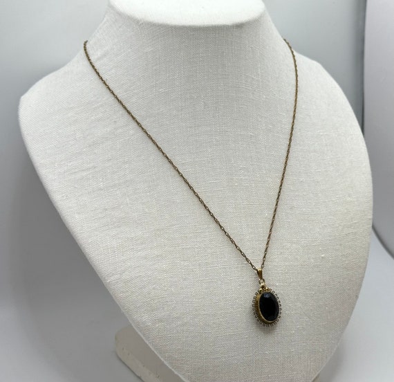 Vintage 1940s Gold Filled Pendant Necklace - Oval… - image 6