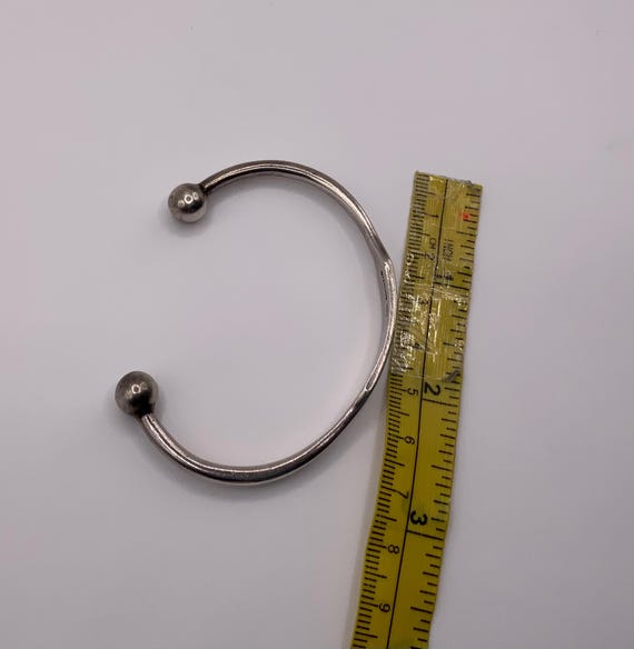 Vintage Solid Sterling Silver ID Cuff Bangle Brac… - image 4
