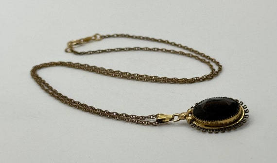 Vintage 1940s Gold Filled Pendant Necklace - Oval… - image 7