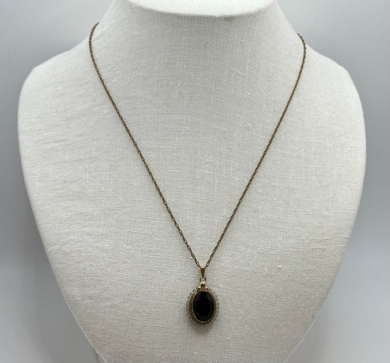 Vintage 1940s Gold Filled Pendant Necklace - Oval… - image 2
