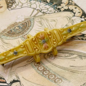 Vintage 1920s/30s Celluloid and Rhinestone Brooch Raised Bar