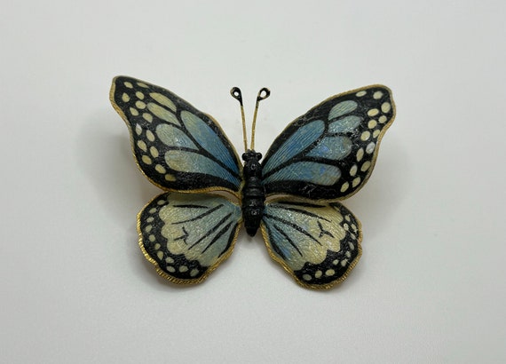 Vintage 1940s WEISS Butterfly Brooch - Enamel - R… - image 6