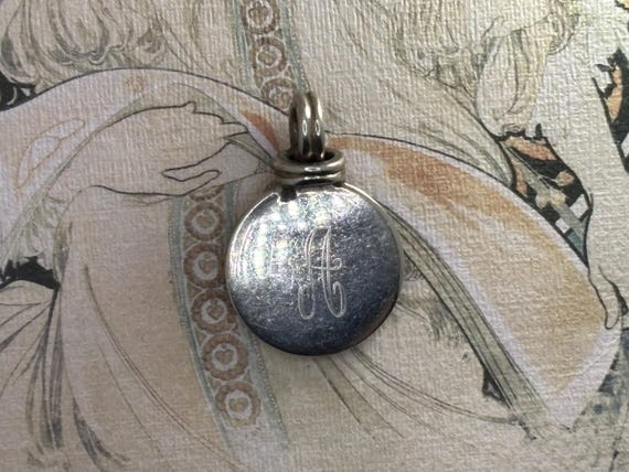 Vintage Solid Sterling Silver Initial “A” Round P… - image 5