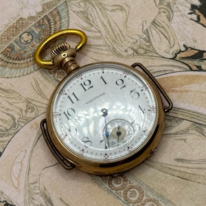 For Repair - Antique 1901 WALTHAM Gold Filled Small Pocket Watch - Missing Hand