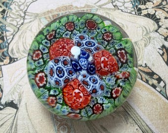 Vintage Millefiori Glass Mini Paperweight