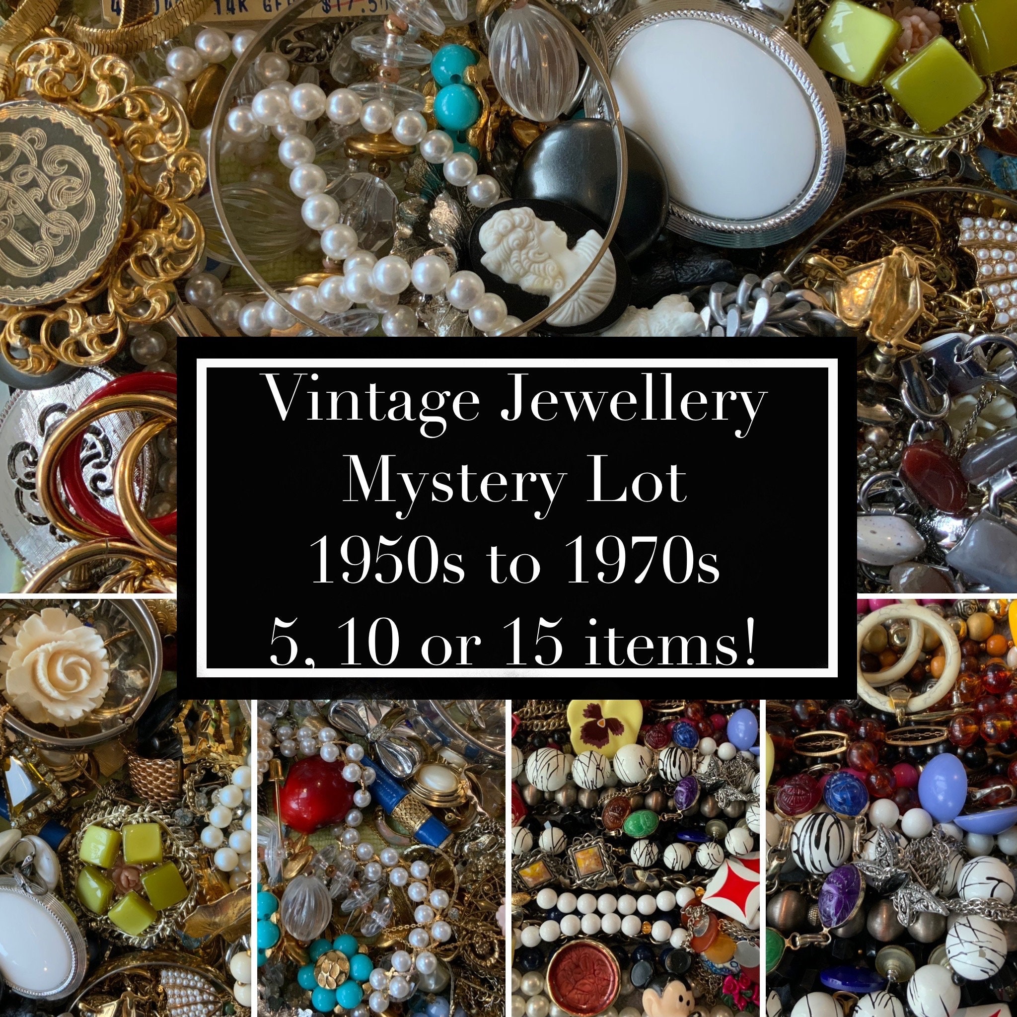 Irene48Treasures 25 Pieces of Vintage Jewelry - Mixed Lot in Very Good Wearable Condition. Necklaces, Earrings and Brooches